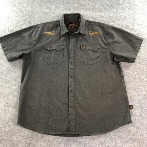 Howler Bros Heed The Call Mens Shirt L Grey Cotton Short Sleeve - Picture 2 of 16